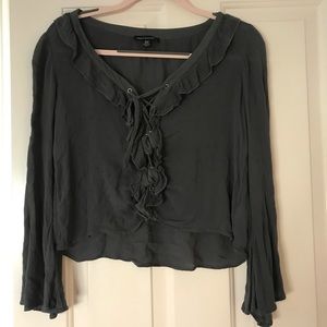 Lace down blouse